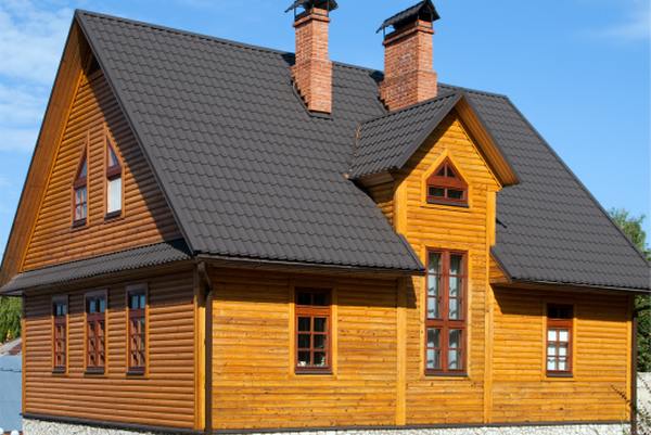 деревяний будинок - колір тик натуральний